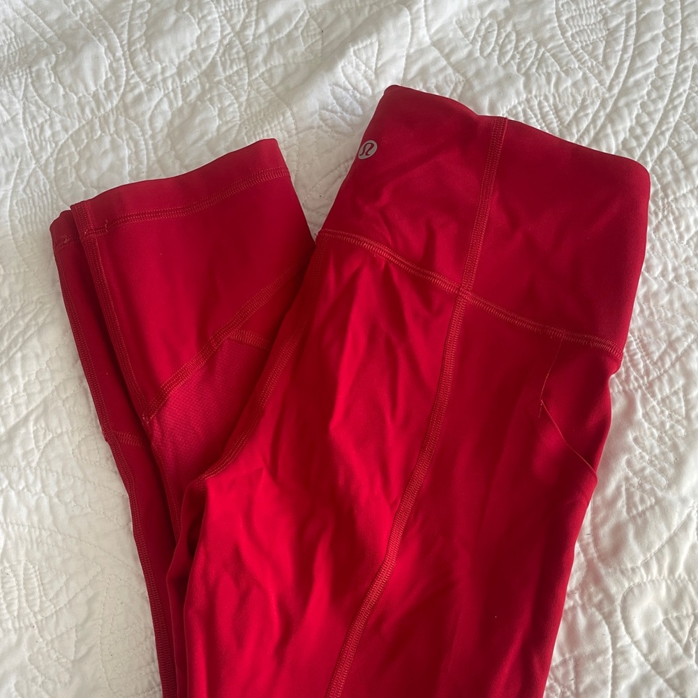 Red Lululemon Leggings